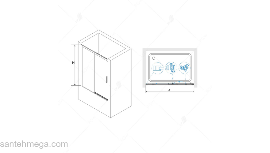 Шторка на ванну RGW SCREENS SC-45 34114517-11 170 см. Фото