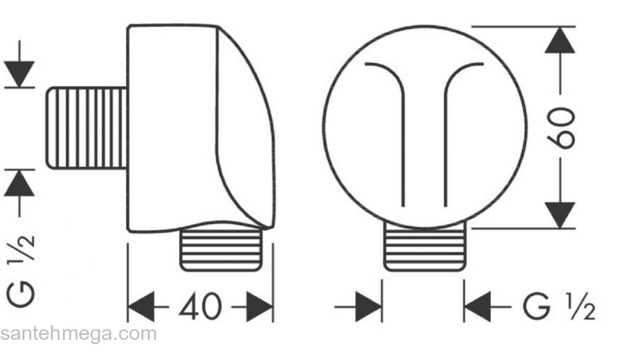 Шланговое подсоединение без клапана обратного тока Hansgrohe FixFit E 27454670, матовый черный. Фото
