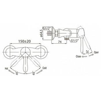 Смеситель для душа BELBAGNO Oglio OGL-ESDM-CRM. Фото