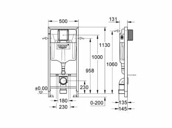 Инсталляция для подвесного унитаза GROHE Rapid SL 38528001. Фото