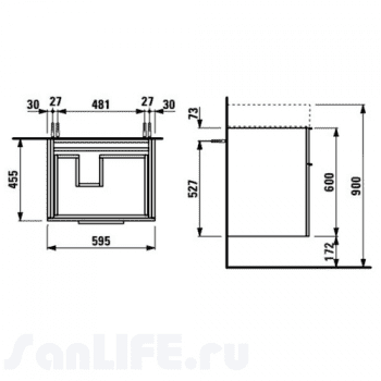 Тумба под раковину LAUFEN Kartell 4.0756.2.033.631.1. Фото