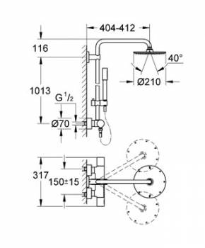 Душевая система GROHE Rainshower System 27418000. Фото