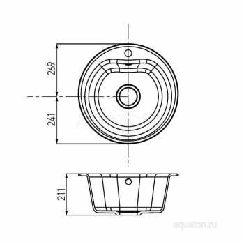 Мойка для кухни Акватон Мида круглая графит 1A712732MD210. Фото