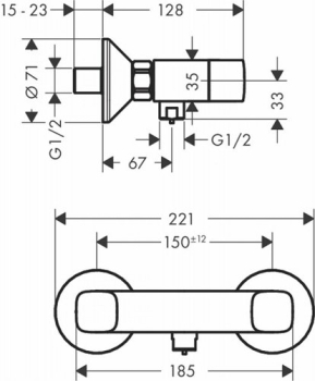Смеситель для душа Hansgrohe Logis 71263000. Фото