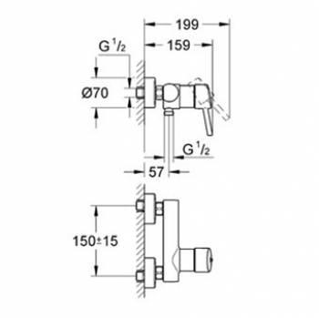 Смеситель для душа GROHE Concetto New 32210001. Фото