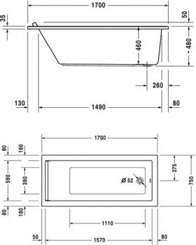 Акриловая ванна DURAVIT Starck New 170х75 700335000000000. Фото