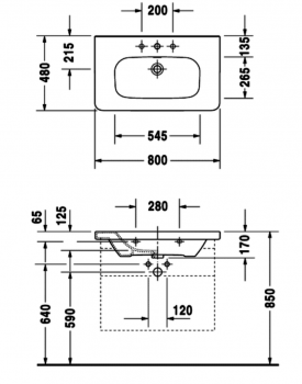 Раковина для мебели DURAVIT DURASTYLE 80х48 2320800000. Фото