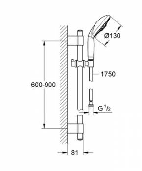 Душевой гарнитур GROHE Rainshower 28769001. Фото