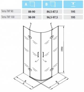Душевое ограждение KOLPA-SAN Terra TKP 100. Фото