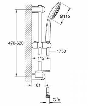 Душевой гарнитур GROHE Euphoria 27233001. Фото