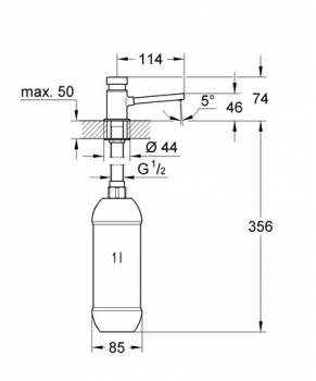 Дозатор для жидкого мыла GROHE Contropress 36194000 для ванной комнаты. Фото