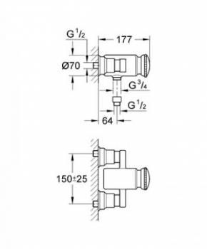 Cмеситель для душа GROHE Conromix Surf 36116000. Фото