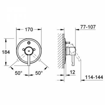 Смеситель для душа GROHE Essence 19285000 (внешняя часть). Фото