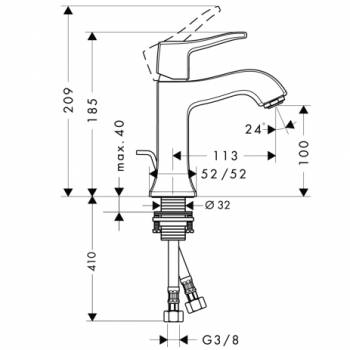 Смеситель для раковины HANSGROHE Metris Classic 31075000. Фото