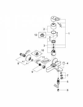 Смеситель для ванны GROHE BauLoop 23341000. Фото