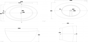 Ванна из литьевого мрамора NS BATH NSB-16807. Фото