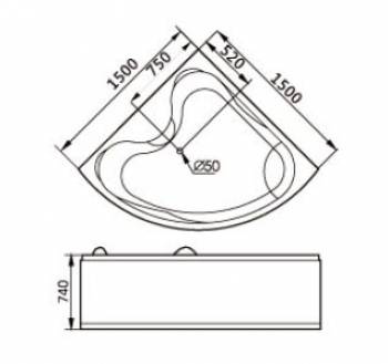 Акриловая ванна GEMY G9041 B. Фото