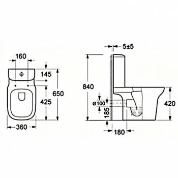 Чаша унитаза BELBAGNO Torino P-trap BB10134CP. Фото