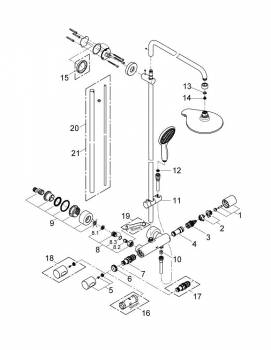 GROHE 27909000 Power and Soul Душ.сист.с терм.для душа. Фото
