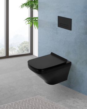 Унитаз подвесной безободковый BELBAGNO Sela BB3201CHR-MB Nero Matt. Фото