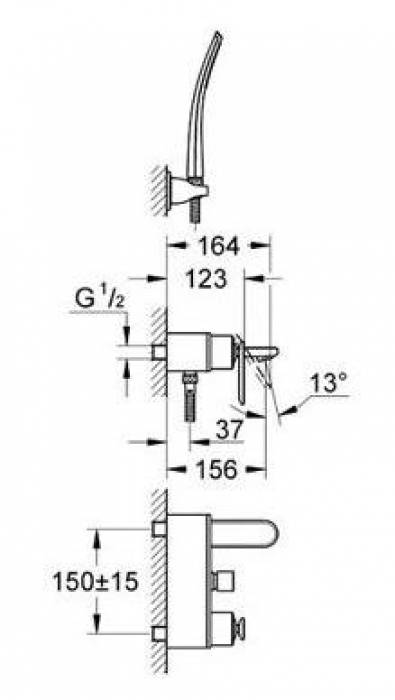 Смеситель для ванны GROHE Veris 32196000. Фото