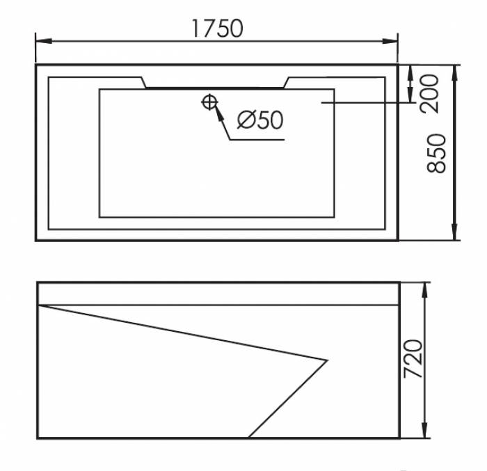 Акриловая ванна GEMY G9065 B L. Фото
