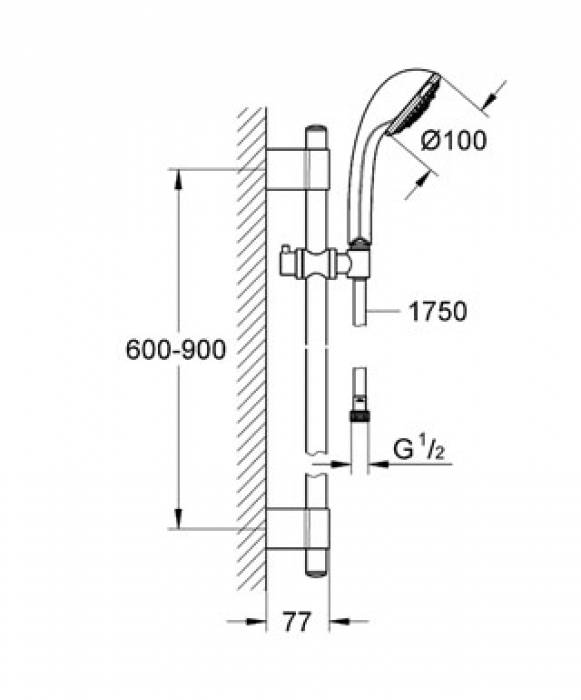 Душевой гарнитур GROHE Relexa 28933000. Фото