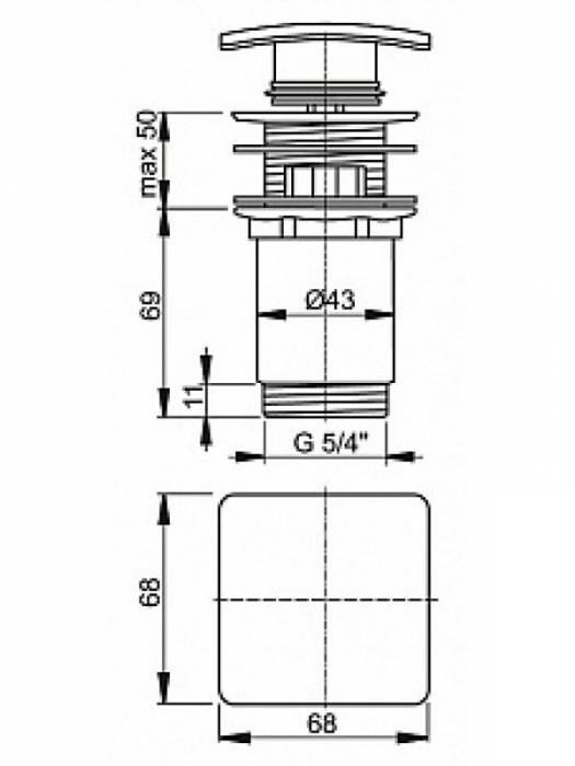 Донный клапан для умывальника ALCAPLAST A393. Фото