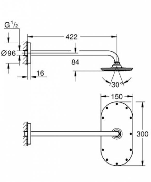 Верхний душ GROHE Rainshower Veris 26170000. Фото