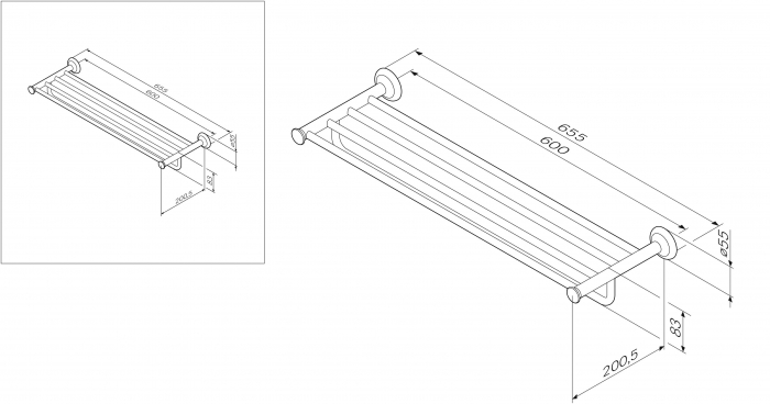 Полка для полотенец AM.PM Like A8037700 для ванной комнаты. Фото