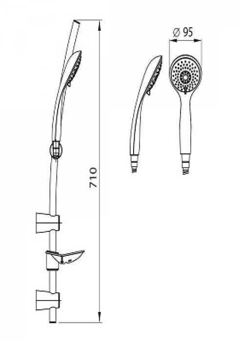 Душевой гарнитур MILARDO 2103F71M16. Фото