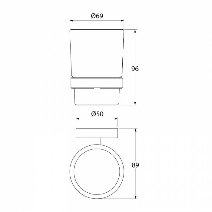 Подстаканник одинарный IDDIS Calipso CALMBG1i45 для ванной комнаты. Фото