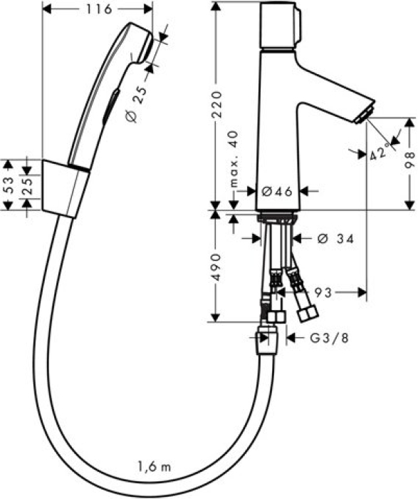 Набор для биде Hansgrohe Talis Select S 72291000. Фото