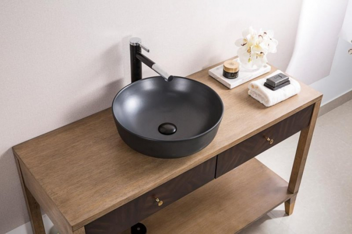 Раковина накладная BELBAGNO 41х41 BB1315-H301 черная матовая. Фото