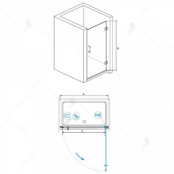 Душевая дверь RGW HOTEL HO-011 350601108-11 80 см. Фото