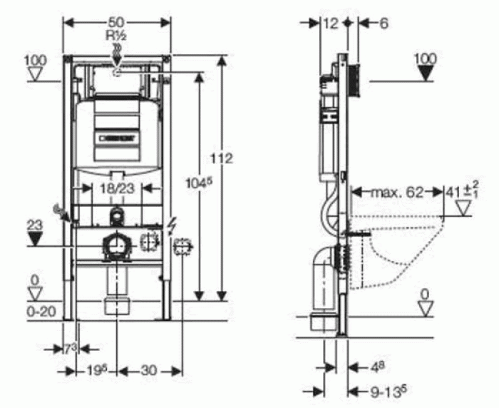 Монтажный элемент GEBERIT Duofix UP320 111.333.00.5. Фото