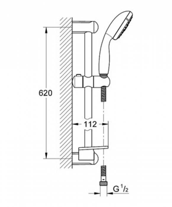 Душевой гарнитур GROHE New Tempesta 27927000. Фото