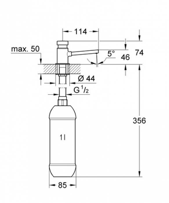 Дозатор для жидкого мыла GROHE Contropress 36194000 для ванной комнаты. Фото