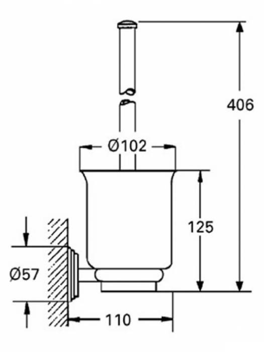Туалетный ёршик GROHE Sinfonia 40054000 для ванной комнаты. Фото