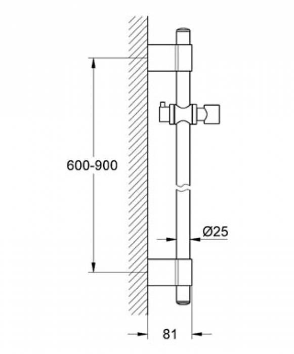 Душевая штанга GROHE Rainshower 28819001 900 мм. Фото