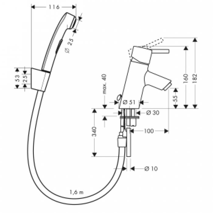 Смеситель для раковины HANSGROHE Tails S 32120000. Фото