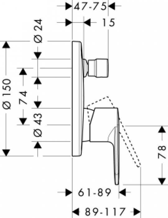 Смеситель для душа HANSGROHE Tails E2 31645000. Фото