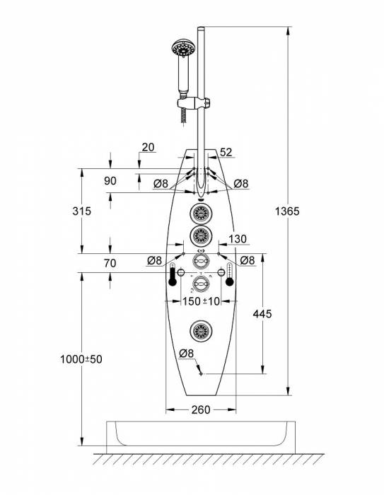 GROHE 27017000 Aquatower 2000 настенный монтаж. Фото