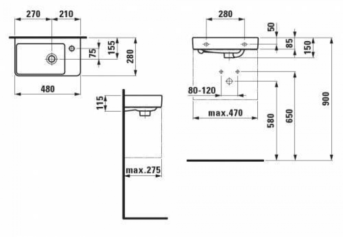 Раковина подвесная LAUFEN Pro 48х28 8.1595.4.000.104.1. Фото